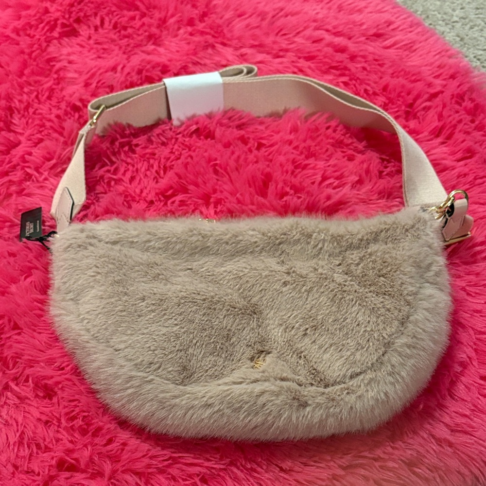 Victoria's Secret Tan Faux Fur Crossbody Bag